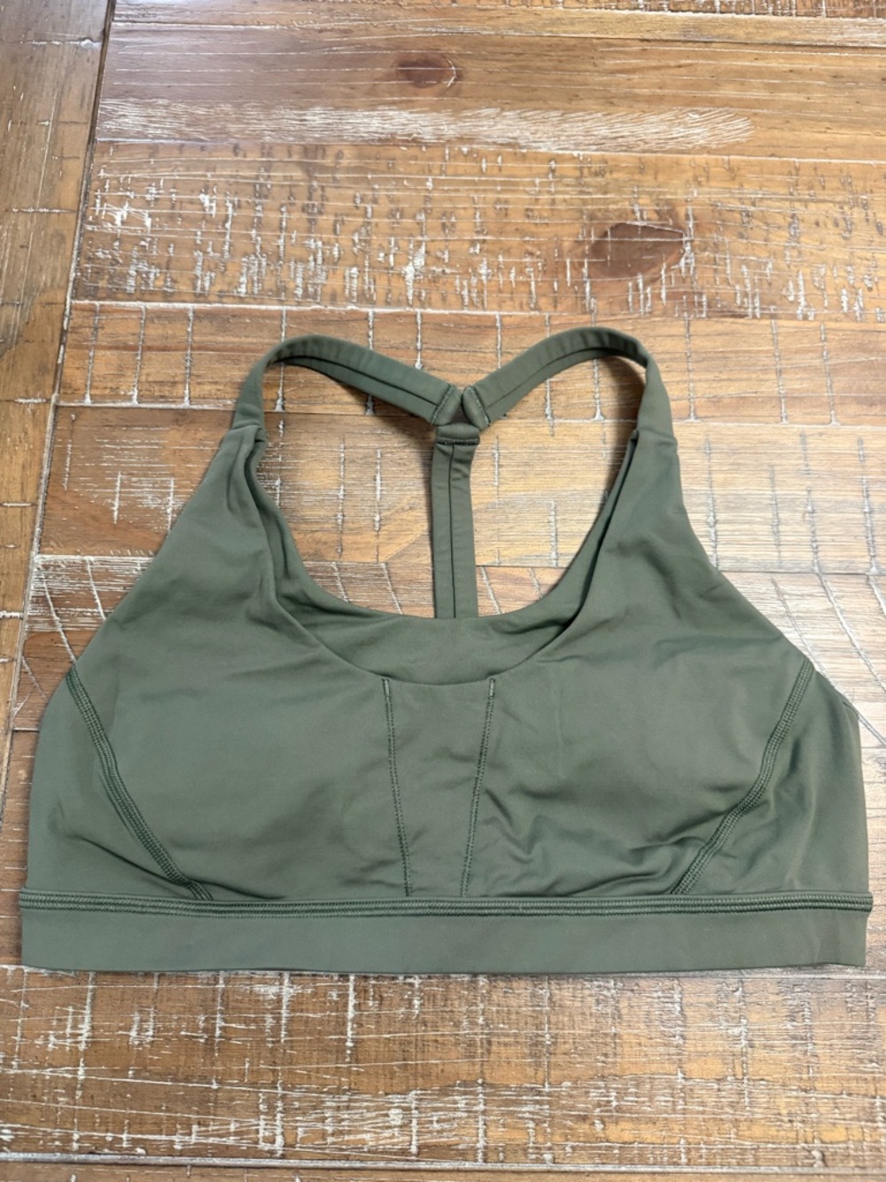 lululemon athletica Olive Green T-Back Medium Support Sports Bra